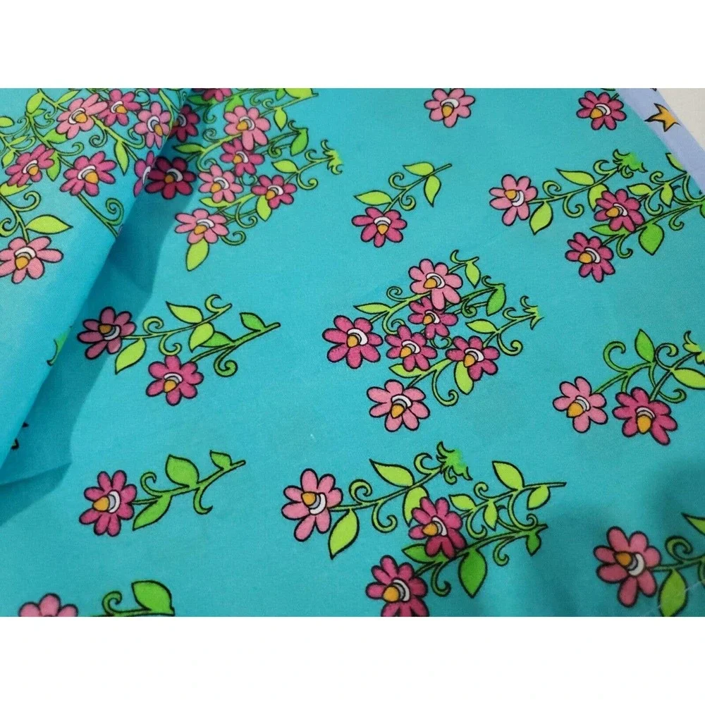 2 Kidz Mix Twin Size Reversible Flat Sheets Floral & Butterflies Cotton Blend